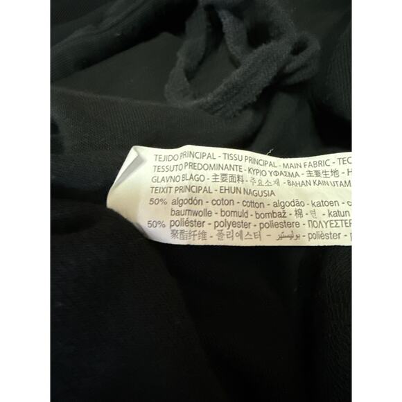 Zara Black Short Sleeve Drawstring Hooded Hoodie Mini Tunic Sweatshirt Dress M - Picture 6 of 6